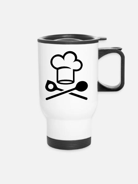 Cuisinier - Tasse isotherme avec poignée - blanc