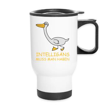 Intelligente Gans (b) - Thermobecher mit Tragegriff - Weiß - Vorne