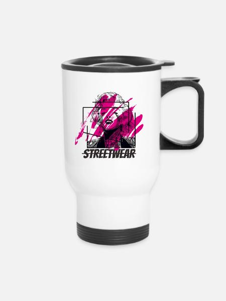 Streetwear Kunst - Thermobecher mit Tragegriff - Weiß