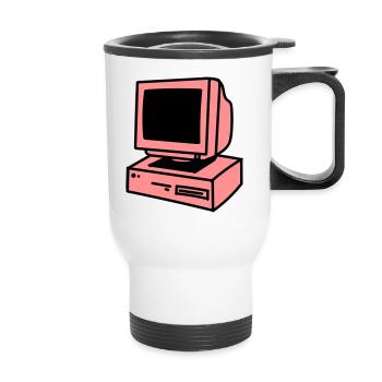 Computer - Thermal mug with handle - white - Front