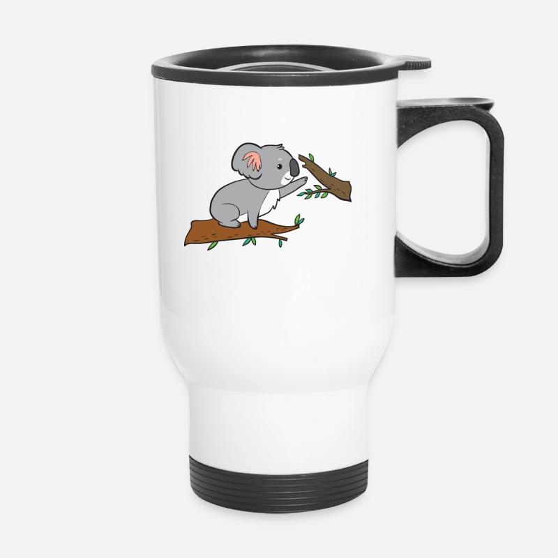 Koala - while climbing - Thermal mug with handle - white