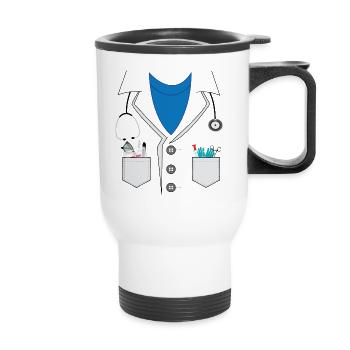 medico - Tazza termica con manico per il trasporto - bianco - Fronte
