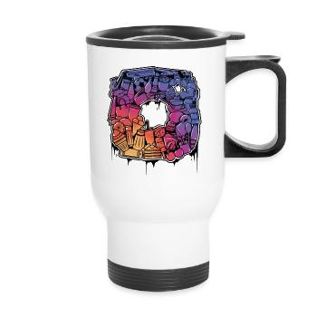 Instagram doodle logo - Thermobecher mit Tragegriff - Weiß - Vorne