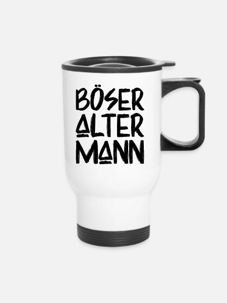 Böser alter Mann - Thermobecher mit Tragegriff - Weiß