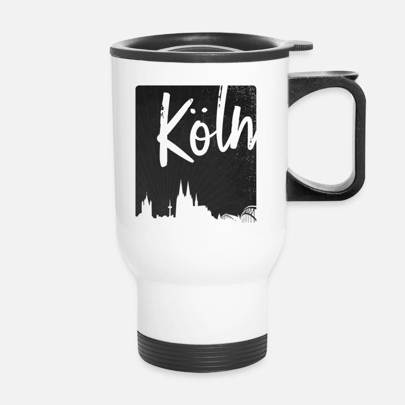 Köln - Thermobecher mit Tragegriff - Weiß