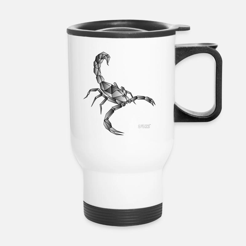 Geometric Scorpion - Thermal mug with handle - white