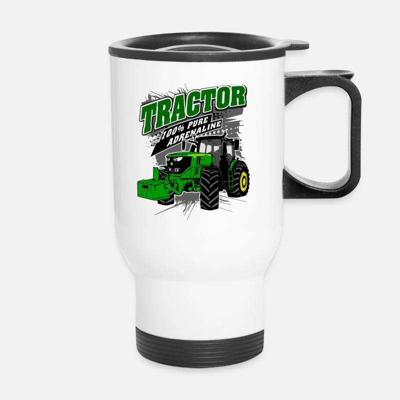 Tractor - tractor - farmer - farmer - Thermal mug with handle - white