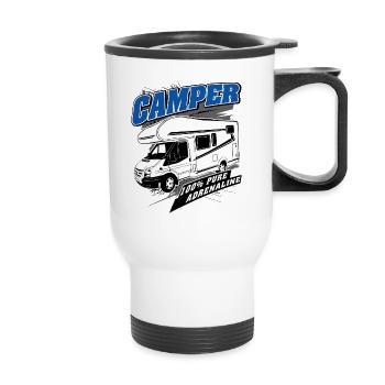 Camping-car - Caravane - Camping - Camping-car - Tasse isotherme avec poignée - blanc - Devant