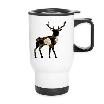cerf - Tasse isotherme avec poignée - blanc - Devant