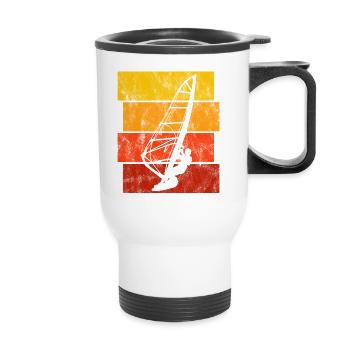 Windsurfing Retro Windsurfer Windsurfen Surfen - Thermobecher mit Tragegriff - Weiß - Vorne
