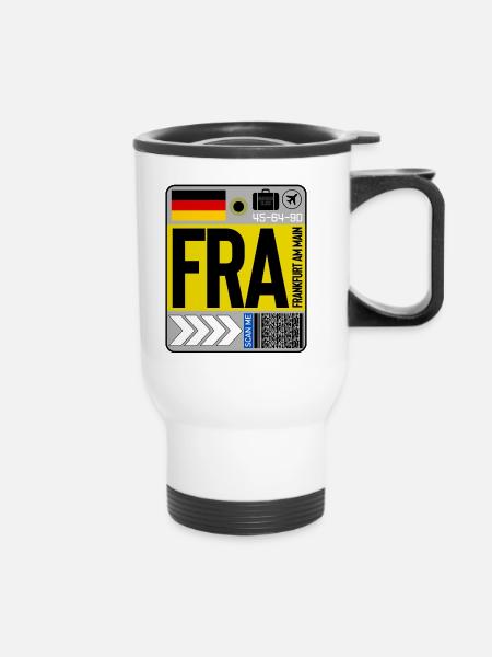 Frankfurt am Main - Thermobecher mit Tragegriff - Weiß