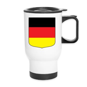 Deutschland (schwarzer Rand) - Thermobecher mit Tragegriff - Weiß - Vorne