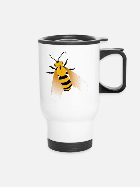 Die Bienen - Thermobecher mit Tragegriff - Weiß