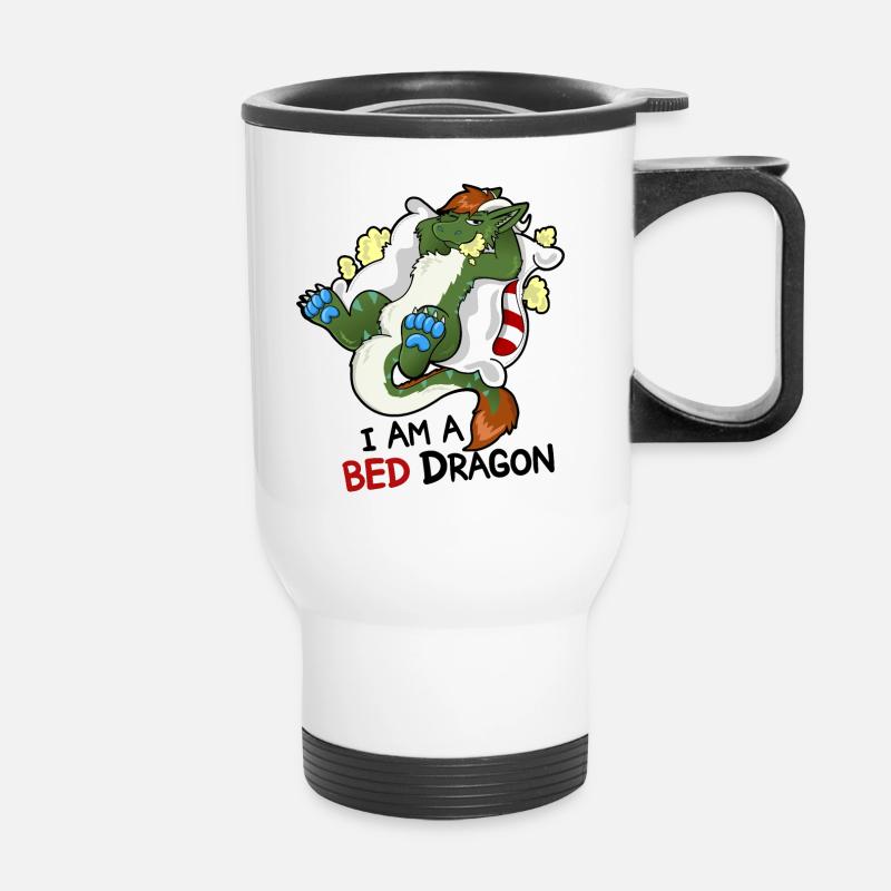 I am a bed dragon - Thermal mug with handle - white