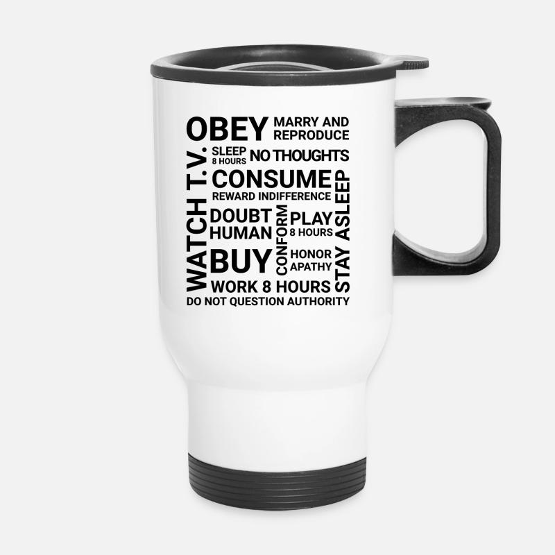 OBEY - Thermal mug with handle - white