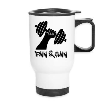 Dumbbell Weights - Thermal mug with handle - white - Front