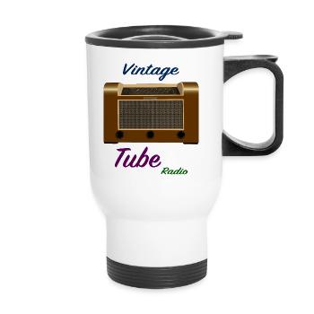 Vintage Tube Radio - Thermal mug with handle - white - Front