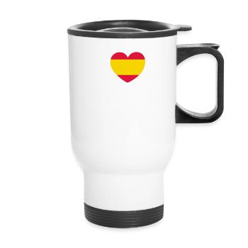 I love Mallorca tolle Insel und Stadt in Spanien - Thermobecher mit Tragegriff - Weiß - Vorne