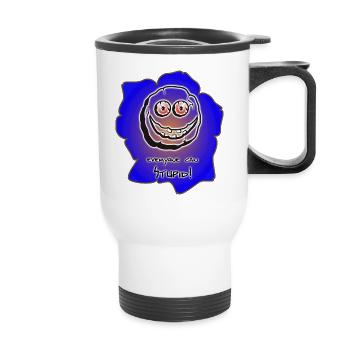 everyone can stupid - Thermal mug with handle - white - Front