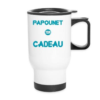 Papounet je pense que je suis ton plus beau cadeau - Tasse isotherme avec poignée - blanc - Devant