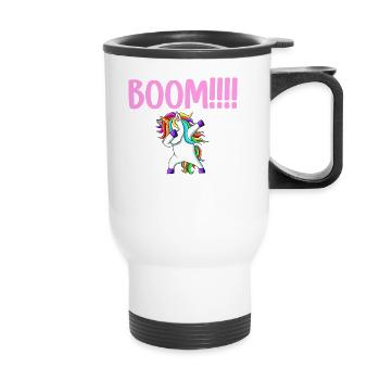 Dabbing birthday unicorn for kid 13 years old girl - Tasse isotherme avec poignée - blanc - Devant
