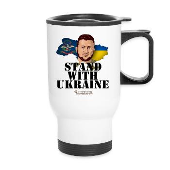 Ukraine North Dakota - Thermal mug with handle - white - Front