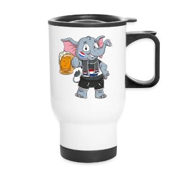 Éléphant hollandais - Tasse isotherme avec poignée - blanc - Devant