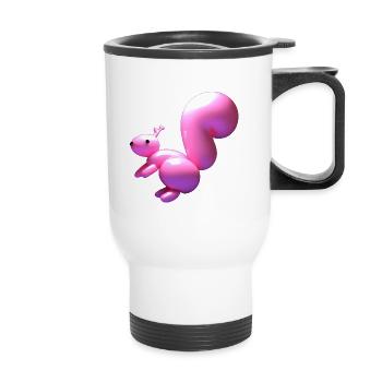 Balloon squirrel in pink - Thermal mug with handle - white - Front