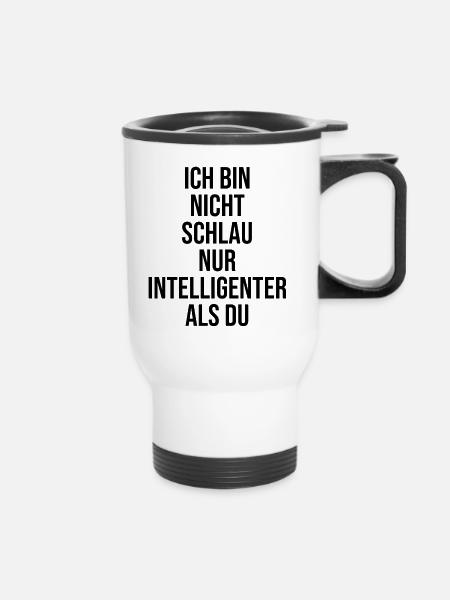 Sprüche - Thermobecher mit Tragegriff - Weiß