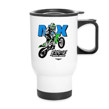 Moto Cross - Motocross - Supercross - Tasse isotherme avec poignée - blanc - Devant