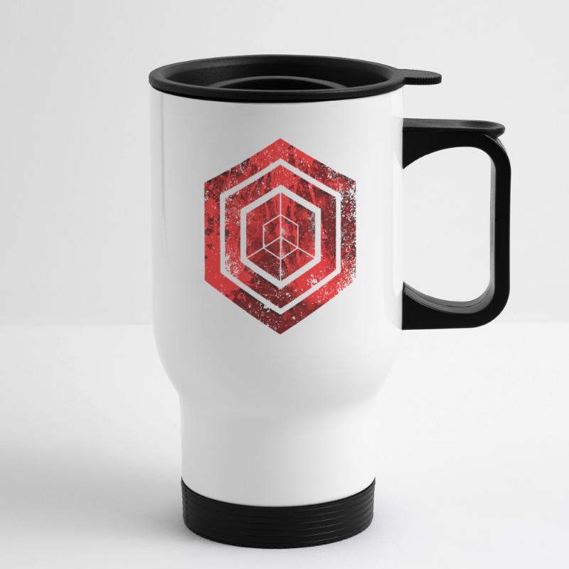 hexagon programming programmer coding geometric Thermal mug with handle