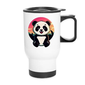 Mignon Panda Sunset Design - Tasse isotherme avec poignée - blanc - Devant