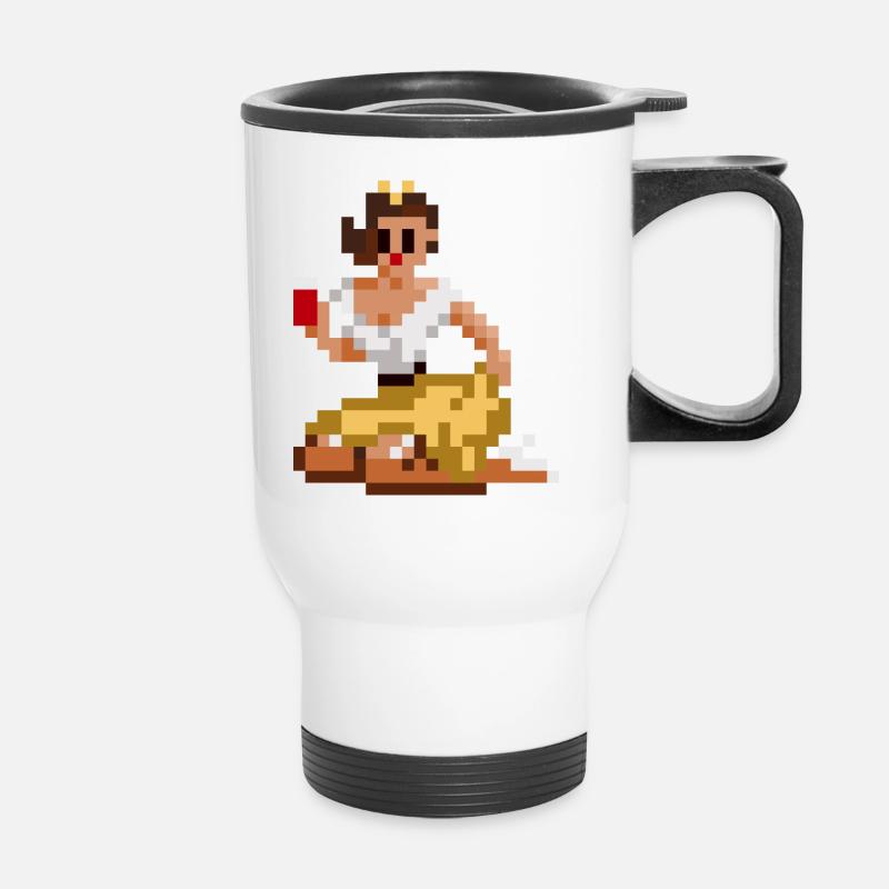 Pixel Pinup - Thermal mug with handle - white