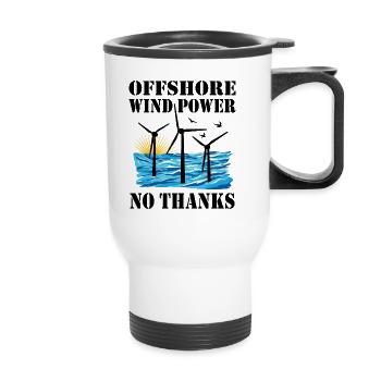 Offshore Wind Power No Thanks - Thermal mug with handle - white - Front