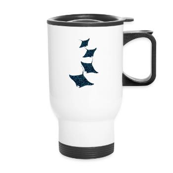 Manta rays - Thermal mug with handle - white - Front