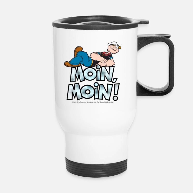 Popeye Moin, Moin! - Thermal mug with handle - white