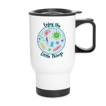 Profitez de la microbiologie des petites choses - Tasse isotherme avec poignée - blanc - Devant