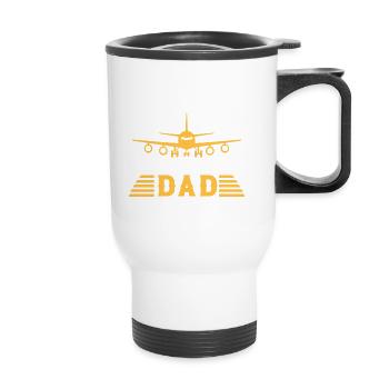Pilot Dad Like A Normal Dad But Cooler Für Piloten - Thermobecher mit Tragegriff - Weiß - Vorne