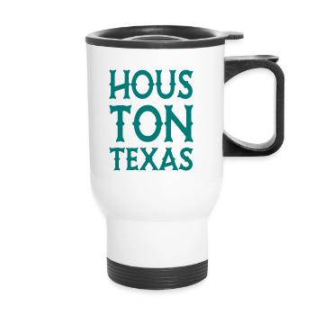 Dallas - Texas - United States of America - USA - Thermal mug with handle - white - Front