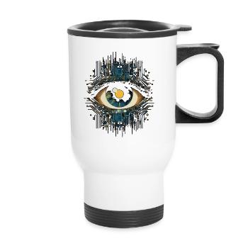 Électronique oculaire - Tasse isotherme avec poignée - blanc - Devant