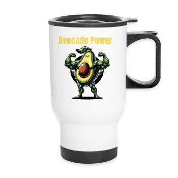 Avocado Power - Thermobecher mit Tragegriff - Weiß - Vorne