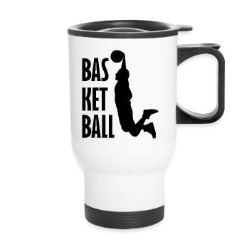 Basketball - Thermobecher mit Tragegriff - Weiß - Vorne