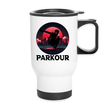 Parkour - Thermal mug with handle - white - Front