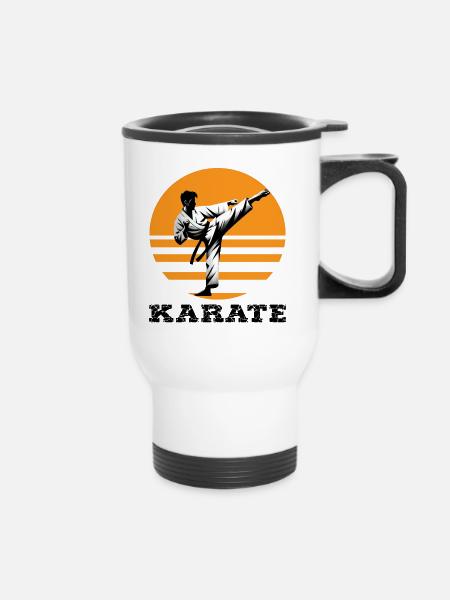 Karate - Thermobecher mit Tragegriff - Weiß