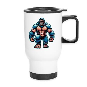 Bodybuilding Bigfoot - Thermobecher mit Tragegriff - Weiß - Vorne