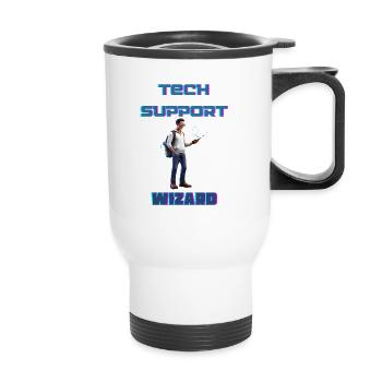 Tech Support Wizard - Thermal mug with handle - white - Front