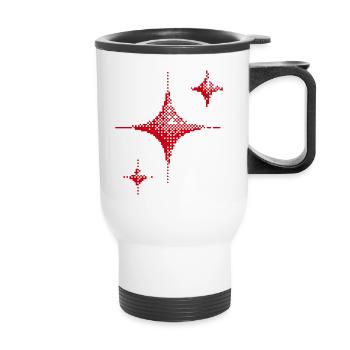 Red Spark Minimal - Thermal mug with handle - white - Front