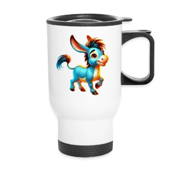 Donkey Mule - Thermal mug with handle - white - Front
