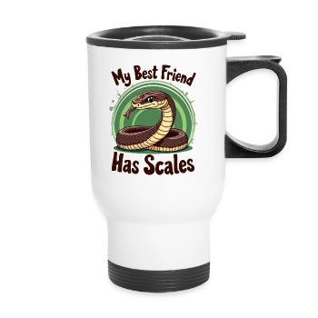 My best friend has scales Snake Lover - Thermal mug with handle - white - Front