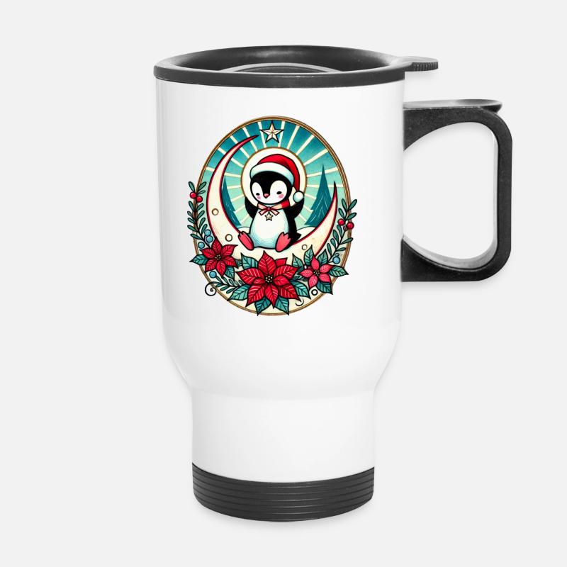 Christmas Penguin - Thermal mug with handle - white